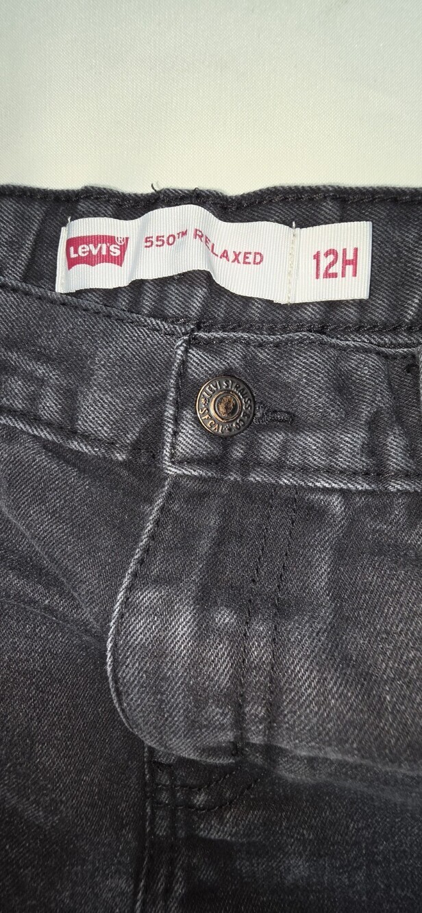 Levi's 500 Relaxed Fit Size 32x27 Jeans Black Denim Men's Red Tab Sku 171 - Picture 3 of 5